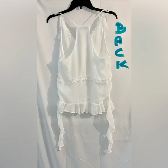 Elegant White Ruffled Women's Blouse - Picture 2 of 3